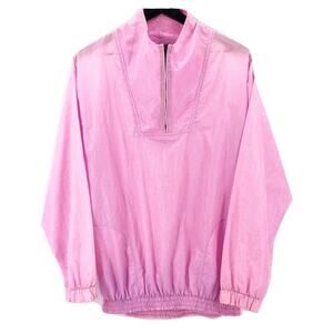 90s pink nylon pullover jacket